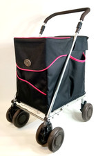 Deluxe Sholley Shopping Trolley Mulberry  Walking Aid Folding 6 wheeled