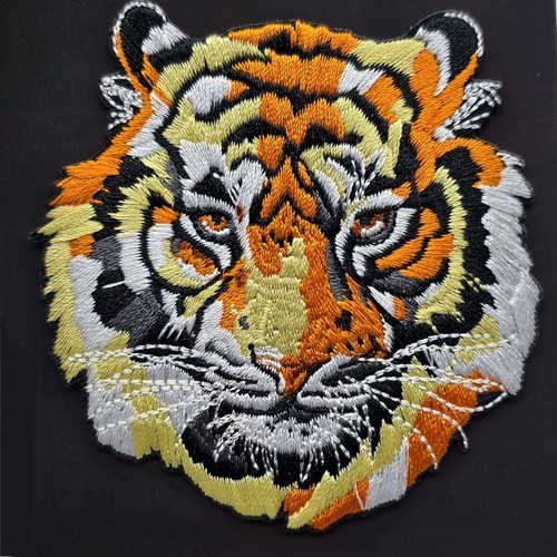 Tiger head embroidered patch - embroidered,