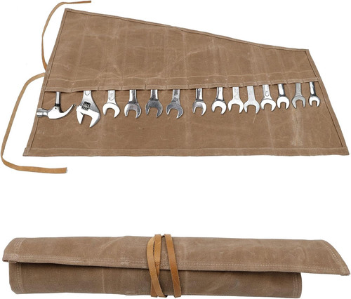 Tool roll bag waxed - waxed, canvas