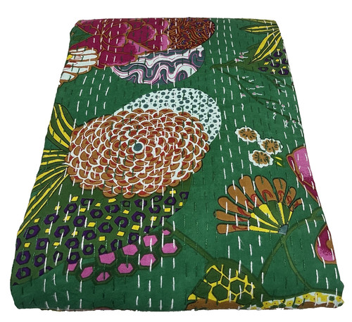 Indian kantha quilt - kantha,