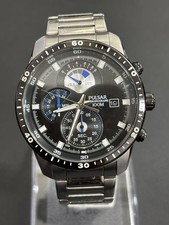 PULSAR Chronograph SS QZ 100M Date Display High Quality Watch