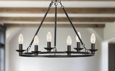 6-Light Farmhouse Wagon Wheel