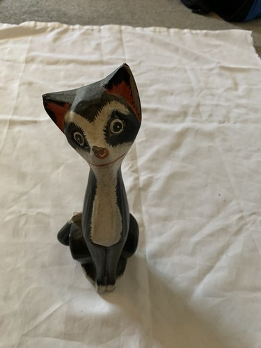 Wooden hand painted cat - hand,