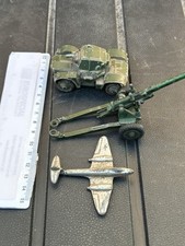 Vintage Dinky Military Bits Playworn Set Of 3 Childhood Die Cast Items 9e