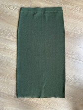TOAST Khaki Green Tube Skirt Midi 100% Lambswool UK 14 New Without Tag Autumn