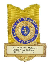 International Federation Of Travel Agents FIAV 1964 Turin Congress Enamel Badge