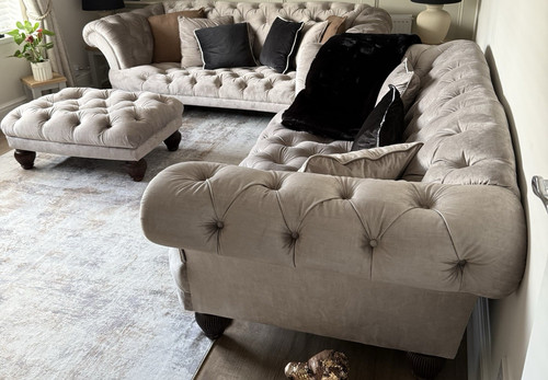 Chesterfield beige velvet - beige,