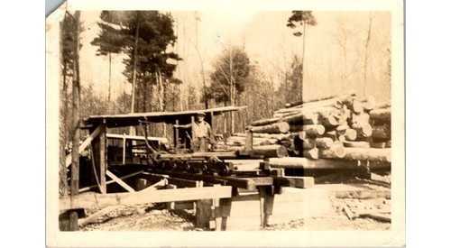 1930s logging camp photograph - logging,