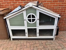 guinea pig hutch outdoor refurbished, green and white fox glove hutch 