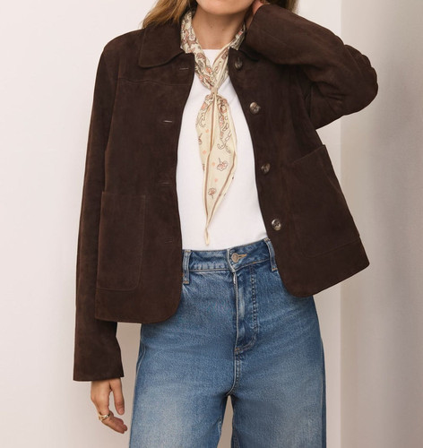Womens dark brown suede - brown,