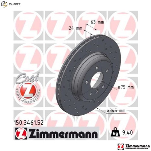 Brake disc 150 3461 - 2x,