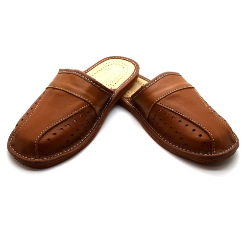 Mens leather slippers shoes - leather,
