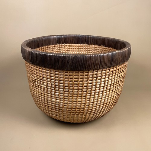 Vintage woven bamboo basket - vintage,