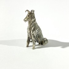 vintage solid silver collie