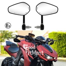 Pair 7/8" Motorcycle Handle Bar End Rearview Mirrors For Honda Kawasaki Suzuki