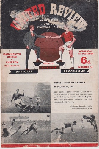 Football programme man - utd, v