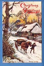 Harry Payne: Christmas, Heavy Going, Horse & Cart in the Snow, Artist PC, p1938