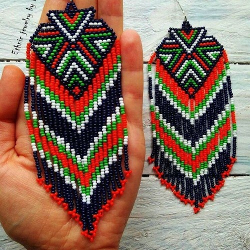 Tribal earrings native - native, large