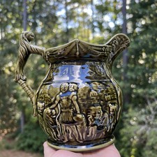 Vintage Green Ceramic Pitcher