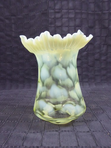 Antique uranium glass tulip - uranium,