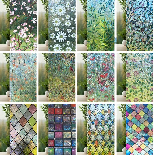 Rainbow frosted window film - window,
