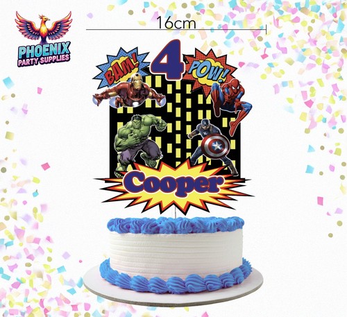 Personalised superheroes cake - superheroes,