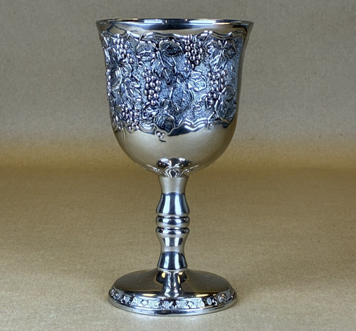 Silver plated kiddush cup - silver,