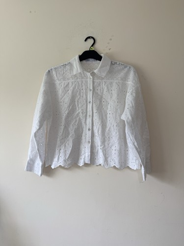 Zara white broderie - white, anglaise