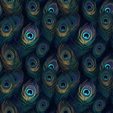 ITALIAN PRINTED VELVET FABRIC Peacock Feathers For Cushions Lampshade Upholstery