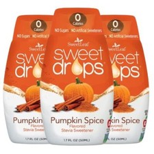 Sweetleaf Sweet Drops - Flavored Stevia Sweetener Pumpkin Spice Pack of 3 