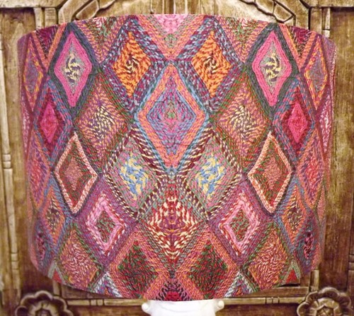 Ethnic fabric effect lamp - fabric,