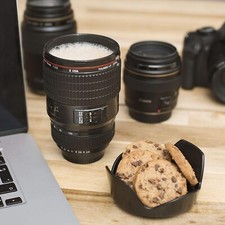 Lens Camera Mug/ cup, Lens-Mug, with lid/ coaster/ biscuit holder by Thumbs-Up