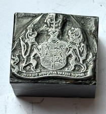 Vintage Heavy Metal Print Printers Blocks - Arms Crest of Chester