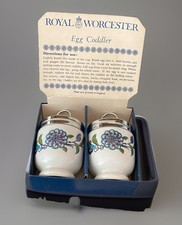Vintage Royal Worchester Palmyra Egg Coddlers New Old Stock Boxed With Recipes