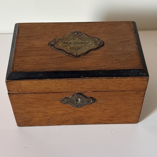 Antique wooden tea caddy - wooden,