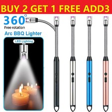 USB Rechargeable Electric Arc Candle lighter Windproof BBQ Kitchen Flexible uk