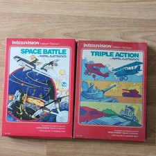 Mattel Electronics Intellivision Games Bundle Space Battle and Triple Action 