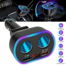 DC 12V LED 2 Way Car Cigarette