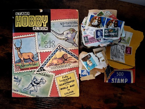 Vintage stamp hobby album - album, &