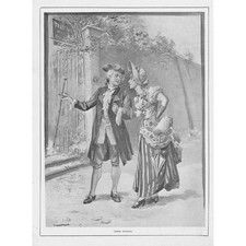 HOUSE HUNTING Antique Print