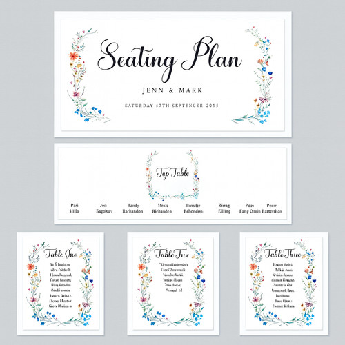 Seating plan cards wedding - plan,