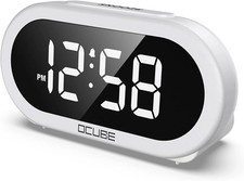 OCUBE LED Digital Bedside Alarm Clock 5 Optional Alarm Sounds USB Charging Port