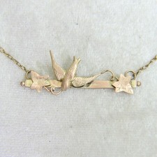 Victorian Swallow Sweetheart Conversion 9ct Rose Gold Necklace 21 inches