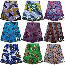 African Wax Print PolyCotton Fabric Ankara Sewing Crafting 6 Yards FREE Shipping