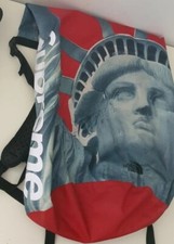 FW19 Supreme x The North Face Statue of Liberty waterproof red backpack TNF bag 