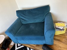 Teal Velour Sofa Two Seater