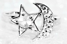 Sterling Silver Moon & Star