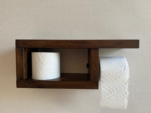 Rustic wood toilet - toilet, roll