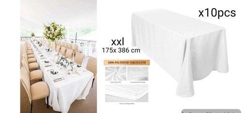 White polyester tablecloth - 10,