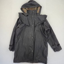 JACK MURPHY Riding Coat 10 Black Women's Polyester Hooded Outdoor Rain Jacket